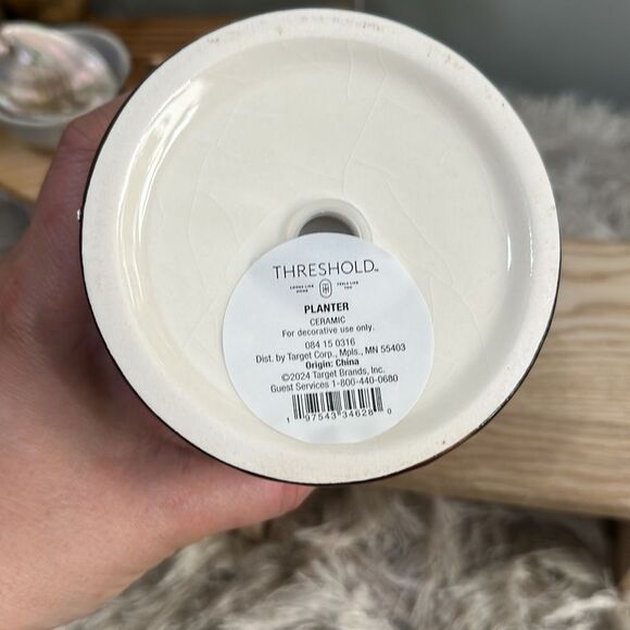 Target Threshold Brown Ceramic Face Planter 2024 New With Tags See Description* - Picture 3 of 17